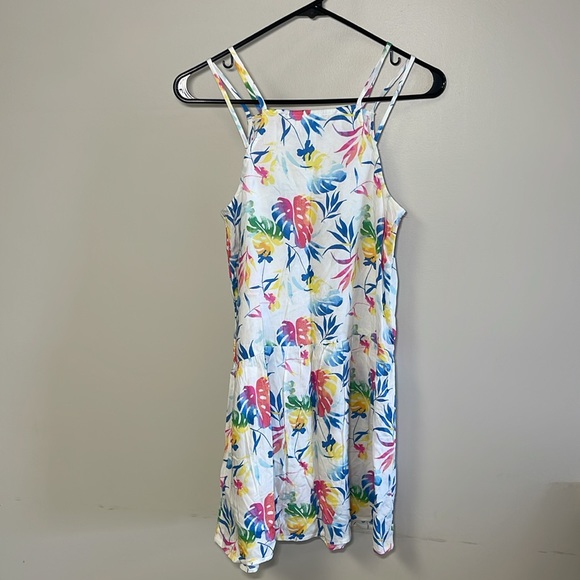 Roxy Girl Strappy Rainbow Floral Print Dress - Girls Size XL (14) - Picture 4 of 8